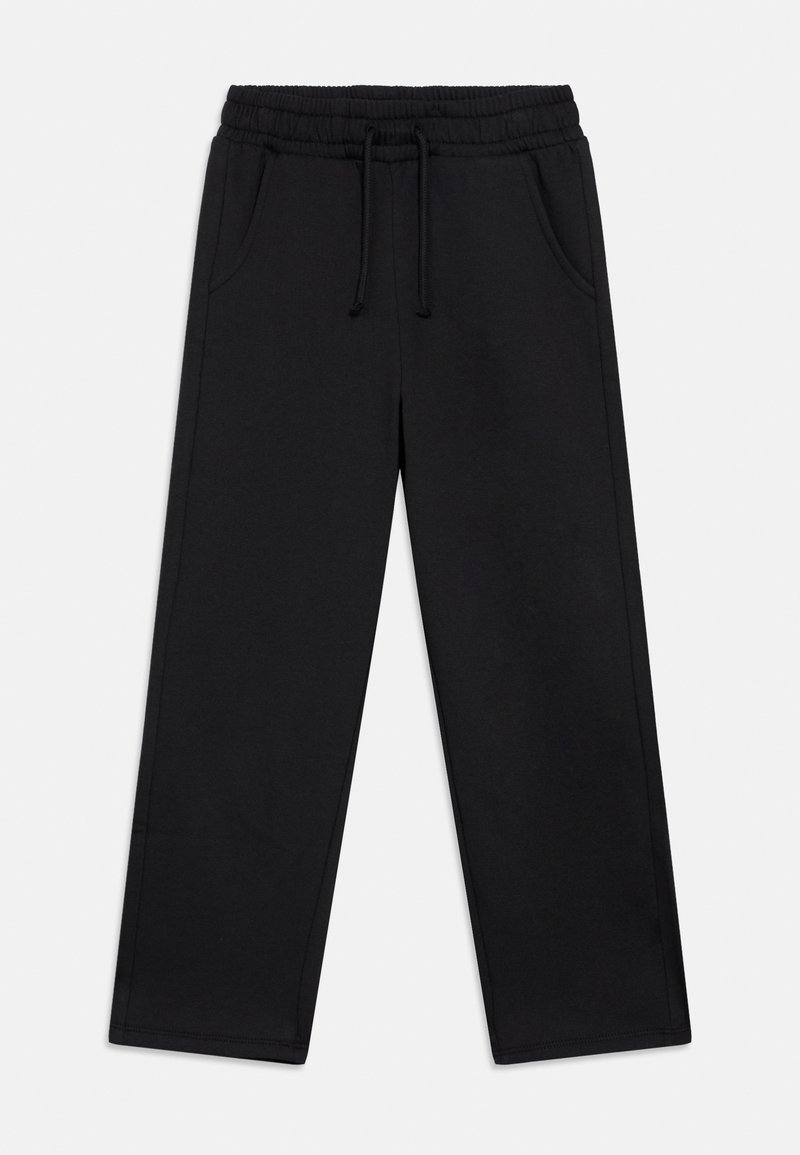 Sorte joggingbukser med elastik i taljen, snøredetalje og to sidelommer. Glat tekstur og lige ben design.