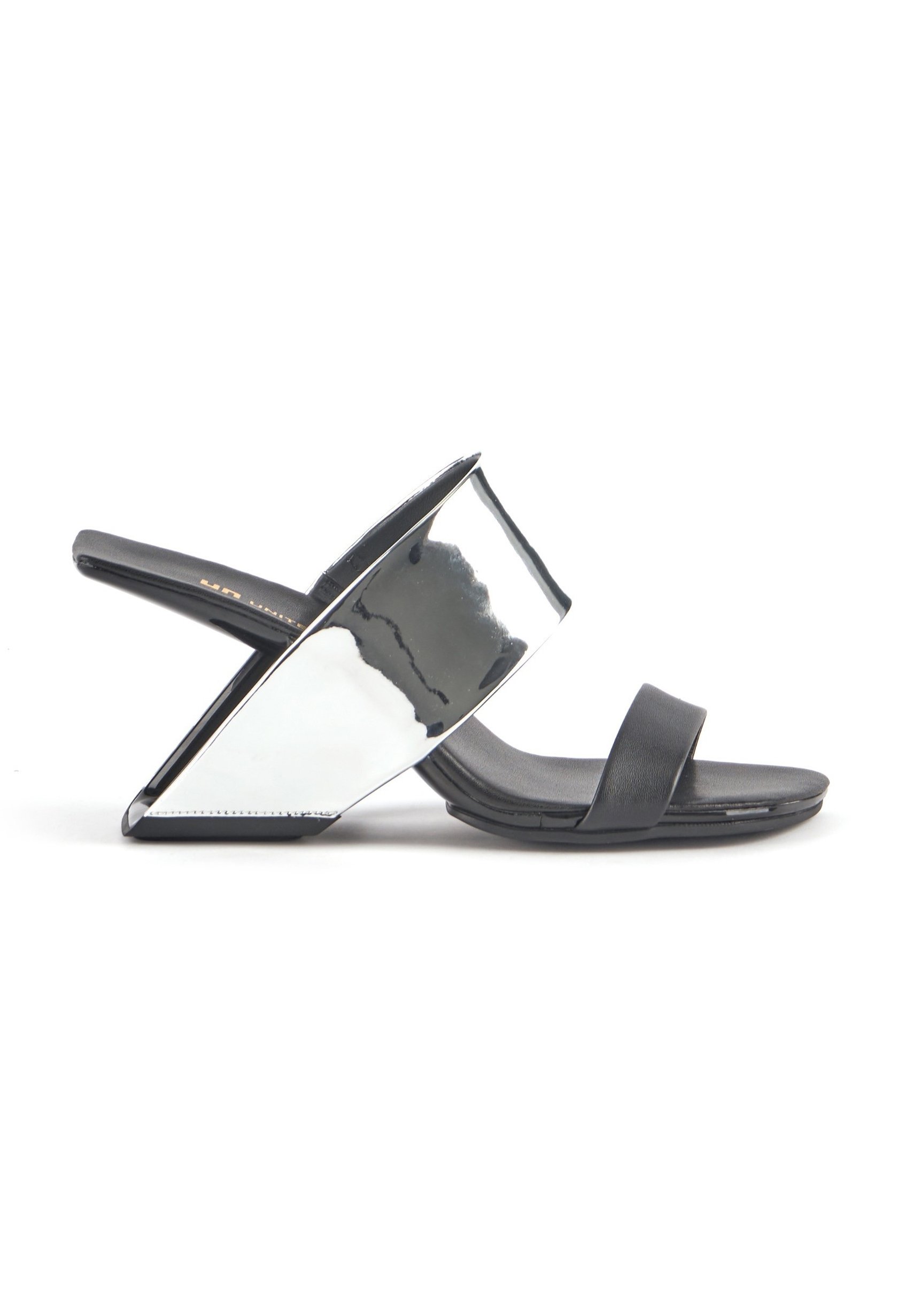 United Nude LOOP HI - Heeled mules - mirror silver/silver-coloured