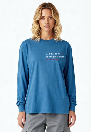 BRUTAL EMBROIDERY HEAVYWEIGHT TEE - T-shirt à manches longues - blue