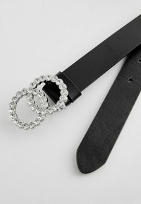 Next DOUBLE CIRCLE BUCKLE REGULAR  - Diržas - black silver diamante