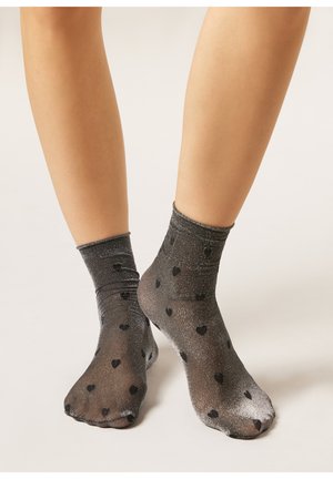 Calzedonia SHEER DENIER GLITTER HEARTS - Socken - black