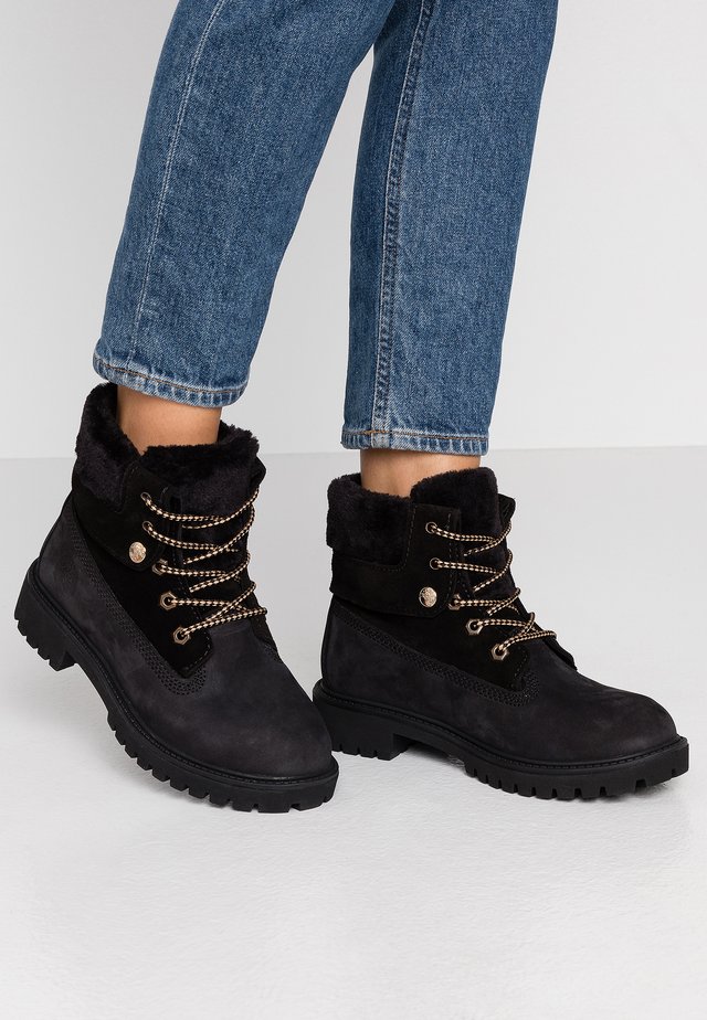 Lace-up ankle boots - black