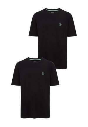 2PACK SET RUNDHALS MIT MARKANTEM BRUSTLOGO - T-Shirt basic - schwarz
