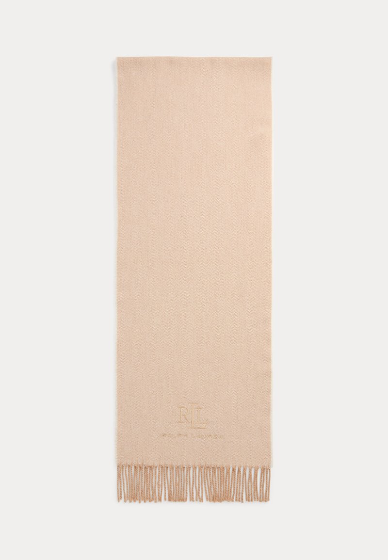 Lauren Ralph Lauren WOOL CASHMERE HERRINGBONE SCARF - Šála - camel/cream