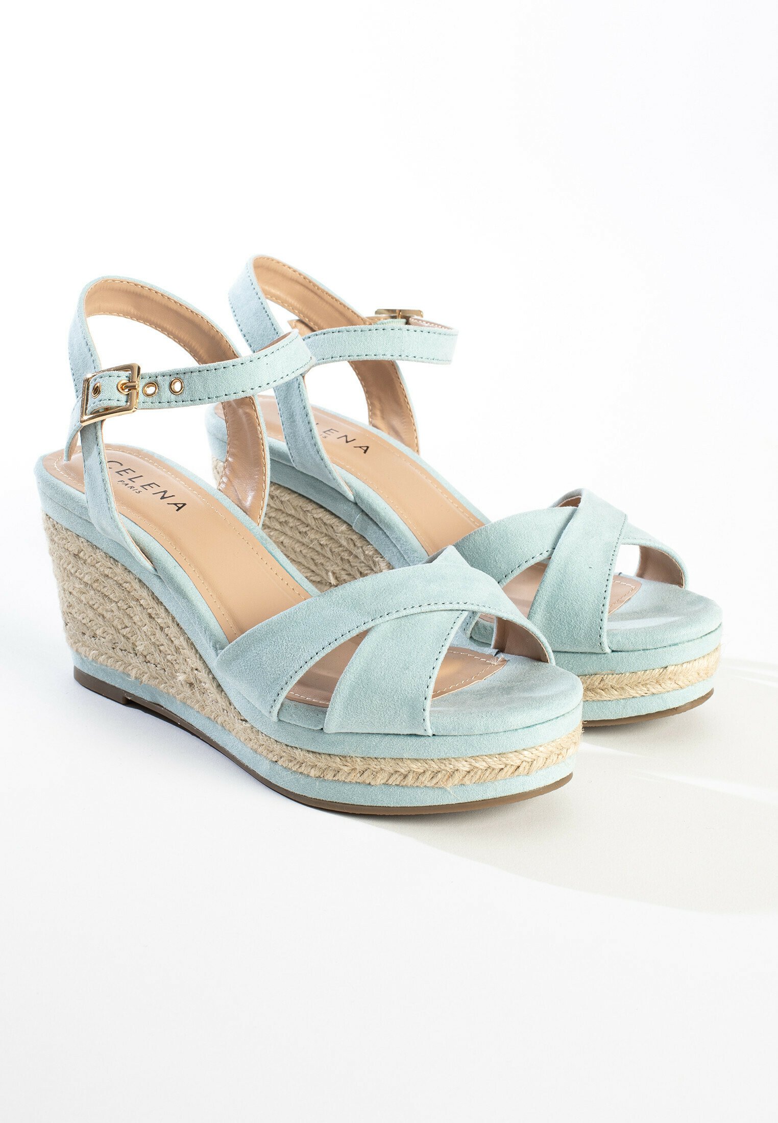 Celena CHELSEY - Sandalen met sleehak - light blue/Lichtblauw - Zalando.nl