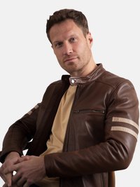Lakeland Leather RACER CHARLIE - Leather jacket - cognac