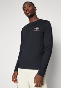 GANT MEDIUM ARCHIVE SHIELD - Maglietta a manica lunga - black