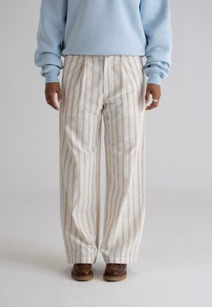 STRIPED - Trousers - yellow cream
