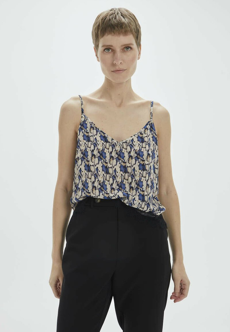 System Action PRINTED LINGERIE WITH VNECKLINE Top blue Zalando.ie