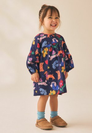 Next, LONG SLEEVE PRINTED DRESS - Hverdagskjole - navy blue dog print