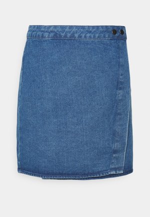 NMAPRIL WRAP SKIRT - Minigonna - medium blue denim