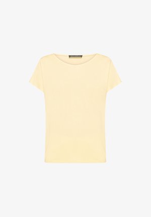 Crème korte mouwen blouse met ronde halslijn, rechte snit en Betty Barclay-label aan de binnenkant van de kraag.