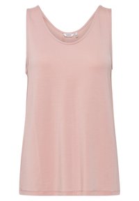Top senza maniche di colore rosa chiaro, realizzato in tessuto morbido, con scollatura rotonda e vestibilità comoda. Nessun motivo o dettaglio visibile.