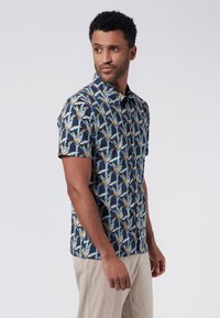 EYES WITH PLANT PRINT. - Shirt - dark blue