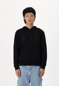 GAP HERITAGE LOGO - Felpa con zip - true black