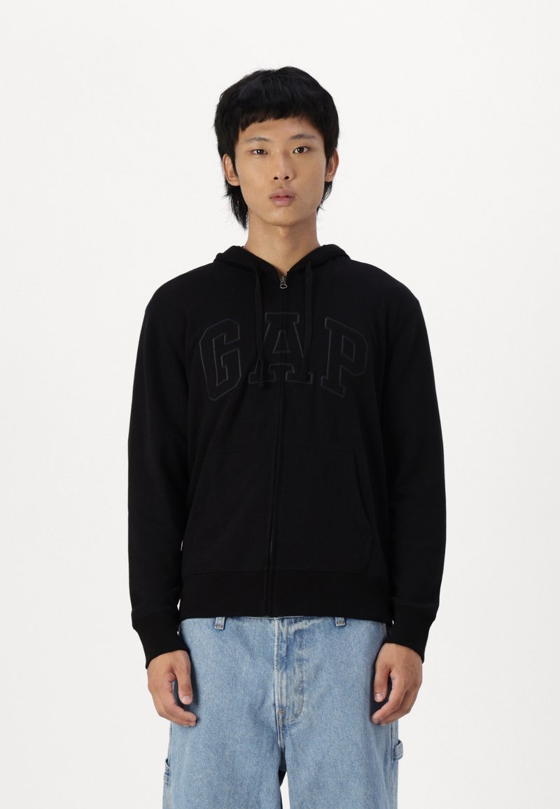 GAP HERITAGE LOGO - Felpa con zip - true black