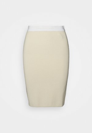 CONTRAST WAISTBAND SKIRT - Minissaia - eggshell