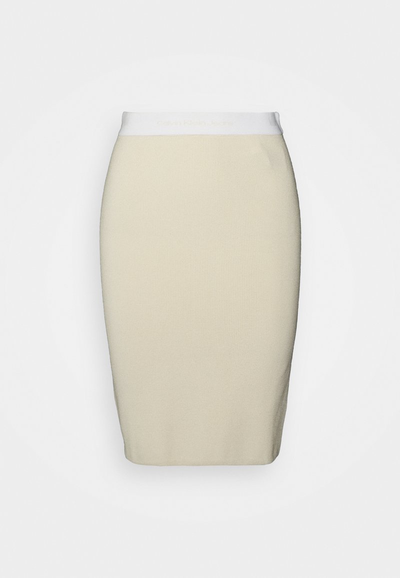Calvin Klein Jeans CONTRAST WAISTBAND SKIRT - Minissaia - eggshell