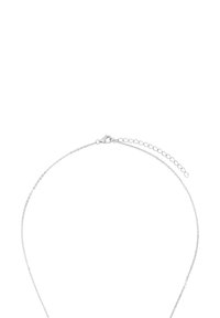 Collana in argento con un design delicato e sottile. Presenta un piccolo gancio e una lunghezza regolabile con link di estensione.