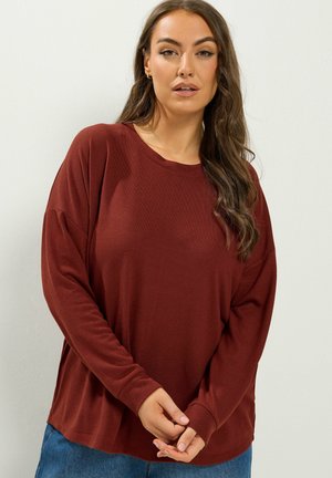 Yours Clothing, PLUS SIZE LONG SLEEVE TOPS - Jumper - burgundy