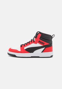 Puma - REBOUND V6 MID JR UNISEX - Høye joggesko - white/black/for all time red Miniatyrbilde 1