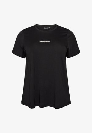 Zizzi, T-shirts basic - schwarz