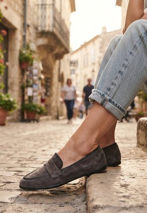 Espadrij l´originale, ESPADRIJ L'ORIGINALE DAMEN SLIPPER LOAFER CLASSIC VELOUR CARBONE - Slipper - carbone