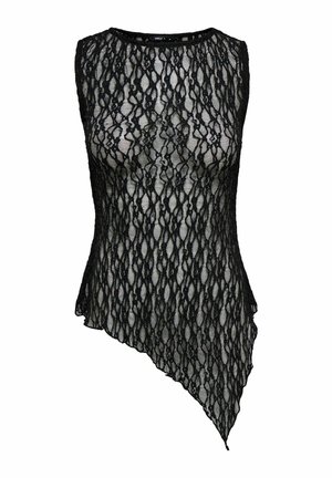 ONLY ONLLIVA S/L ASYMMETRIC LACE TOP JRS - Débardeur - black
