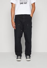 Carhartt WIP DOUBLE KNEE PANT - Nadrágok - black aged canvas