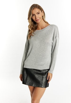 faina Strickpullover - silber grau