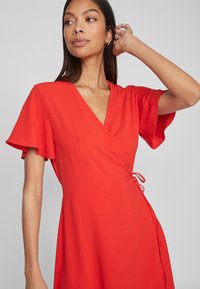 VILA VILOVIE WRAP DRESS - Day dress - poppy red
