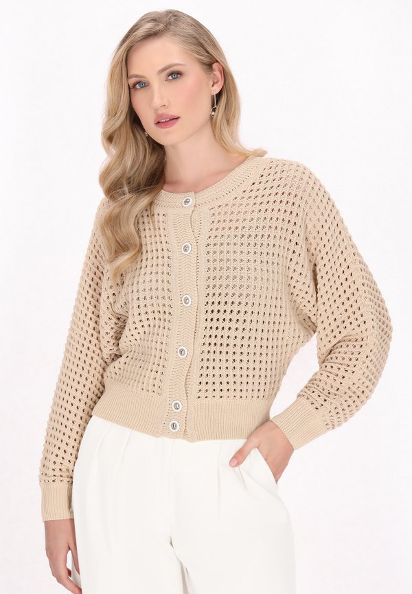 Strickjacke - beige