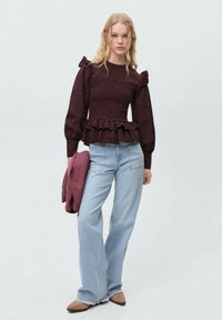 Mango Kids - Bluză cu mânecă lungă - bordeaux Imagine miniatură 1