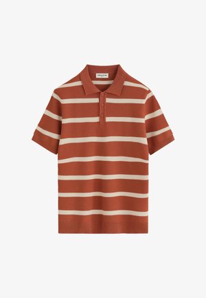 FRILIVIN, POLO RAYÉ TRICOTÉ CASUAL - Polo - orange