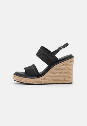 Calvin Klein WEDGE - Sandali con tacco - black/nero