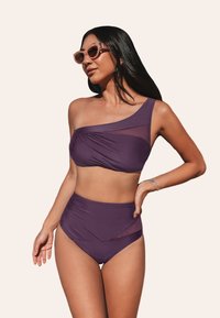 Cupshe STRAPLESS SHEER SET - Bikiny - dark purple