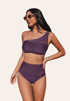 Cupshe STRAPLESS SHEER SET - Bikini - dark purple
