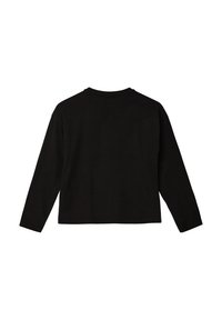 Schwarz, langärmliges Shirt aus Baumwolle mit Rundhalsausschnitt, lockerer Passform und schlichter Gestaltung ohne sichtbare Logos oder Muster.