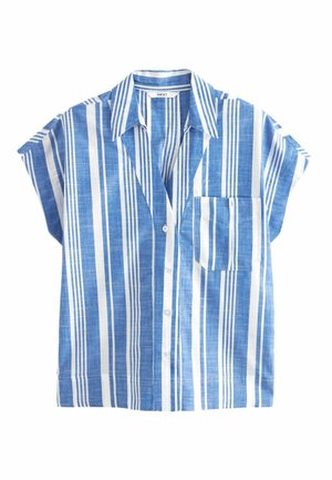 SHORT SLEEVE - REGULAR FIT - Nööpidega pluus - blue white stripe