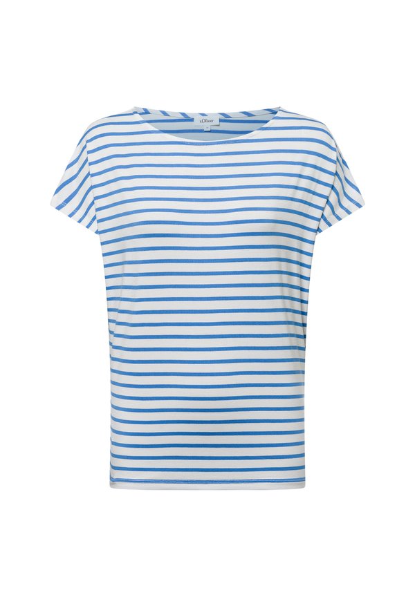 T-Shirt print - weiß hellblau