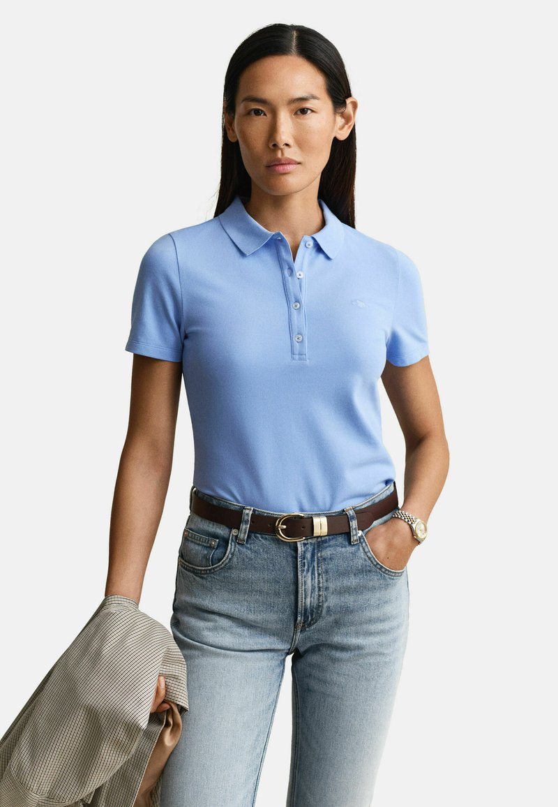 GANT SLIM FIT SHIELD - Polotričko - hydrangea blue