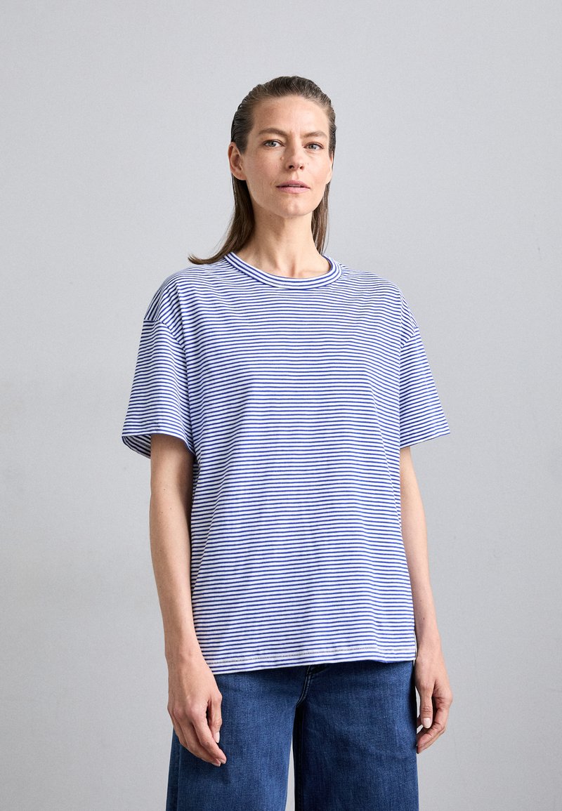rag & bone MINI SLUB STRIPE BOYFRIEND TEE - Tricou cu imprimeu - blue/whIte
