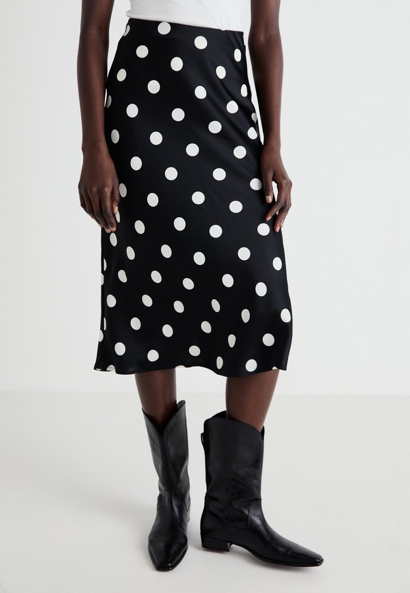 YAS YASPELLA MIDI SKIRT - Jupe trapèze - black/white