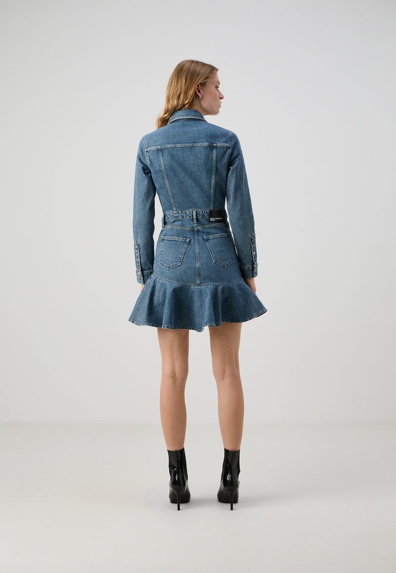 Karl Lagerfeld Jeans RUFFLED HEM DRESS - Denim dress - tinted light blue/blue - Zalando.co.uk Karl Lagerfeld Jeans RUFFLED HEM DRESS - Denim dress - tinted light blue/blue - Zalando.co.uk