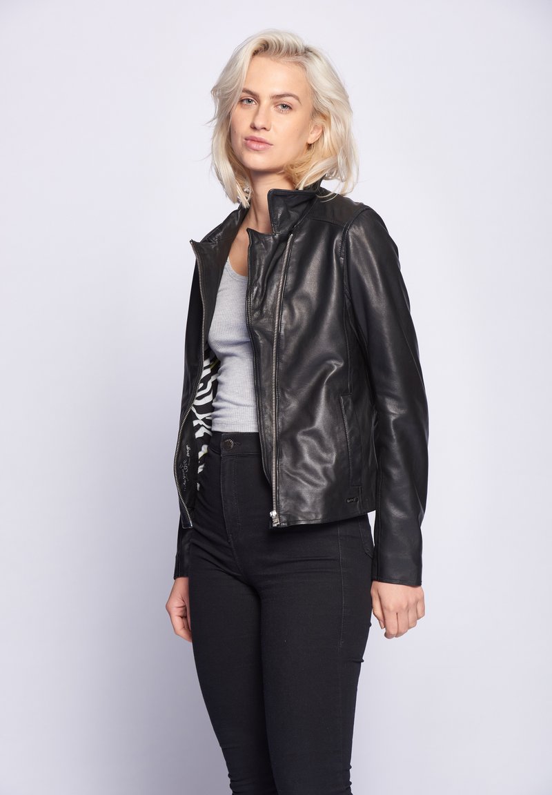 Damen Leichte Jacken | Maze Lederjacke black/schwarz - XF24610 Damen Leichte Jacken | Maze Lederjacke black/schwarz - XF24610