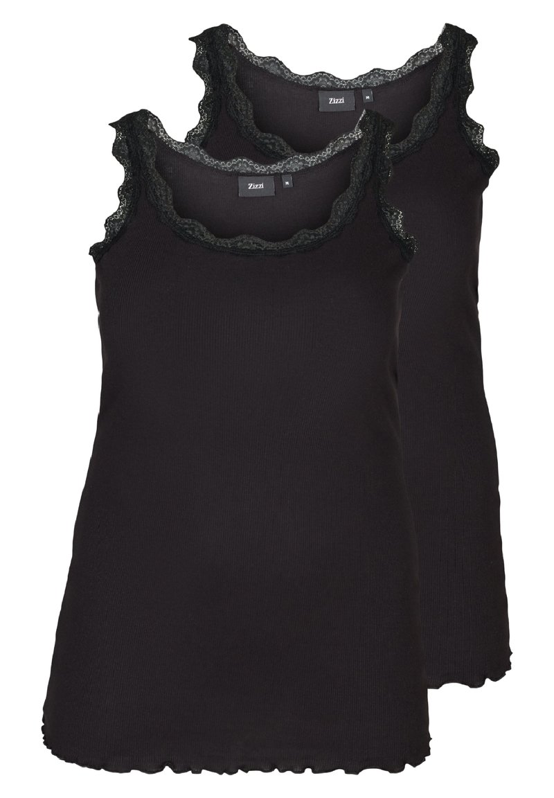 Zizzi 2-PACK WITH TRIM - Top - black black/nero - Zalando.it