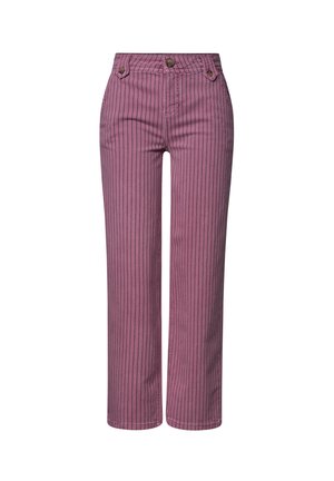 Street One, HIGH WAIST STRAIGHT LEG JEANS MIT STREIFEN - Jean droit - pink stripe washed