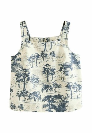Next REGULAR FIT - SQUARE NECK  - Blúzka - white blue scenic print