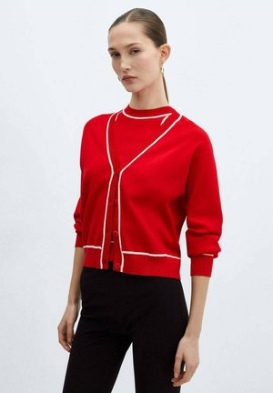 Mango PIPING - Strickjacke - rosso