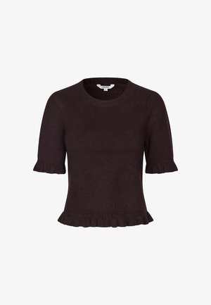 mbyM, CARLA FRILL - T-Shirt print - deep purple melange